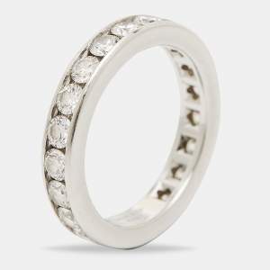 Pre Owned Tiffany & Co. Full Circle Diamond Platinum Eternity Band Ring Size 54