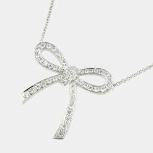 Tiffany & Co. Tiffany Bow Platinum Diamond Necklace