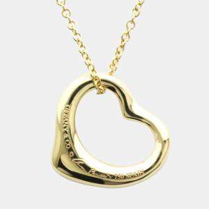 Pre Owned Tiffany & Co. Elsa Peretti Open Heart 18K Yellow Gold Necklace