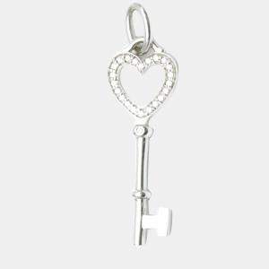 Tiffany & Co. Heart Keys 18K White Gold Diamond Charms and Pendants