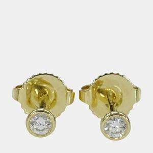 Pre Owned Tiffany & Co. Elsa Peretti Diamonds by the Yard 18K Yellow Gold Diamond Earrings
