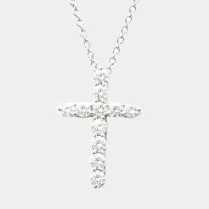 Tiffany & Co. Cross Small Platinum Diamond Necklace