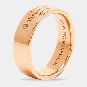 Tiffany & Co. Return To Tiffany Diamond 18k Rose Gold Ring Size 53 