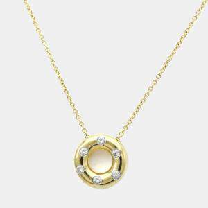 Tiffany & Co. Etoile Circle 18K Yellow Gold Platinum Diamond Necklace 