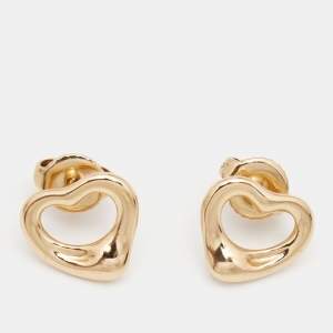 Tiffany & Co. Elsa Peretti  Open Heart 18k Rose Gold Earrings