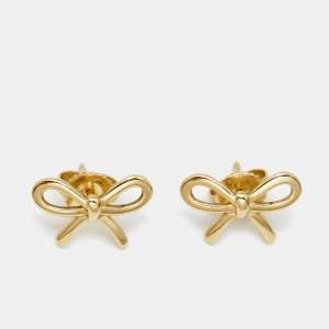 Tiffany & Co. Tiffany Bow 18k Yellow Gold Stud Earrings