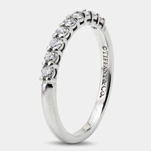 Tiffany & Co. Forever Diamonds Platinum Half Eternity Band Ring 51