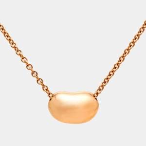 Tiffany & Co. Elsa Peretti Bean Design 18K Rose Gold Pendant Necklace 
