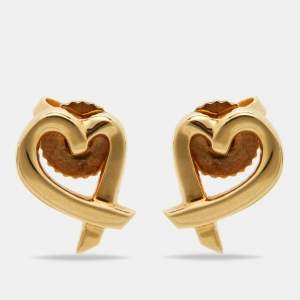 Tiffany & Co. Paloma Picasso Open Heart 18k Yellow Gold Earrings