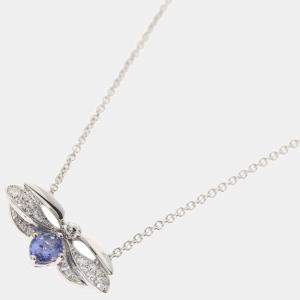 Tiffany & Co. Paper Flower Firefly Platinum Diamond Tanzanite Necklace
