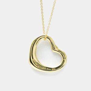 Tiffany & Co. 18K Yellow Gold Open Heart Pendant Necklace