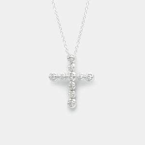 Tiffany & Co. 18K White Gold and Diamond Cross Pendant Necklace