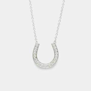 Tiffany & Co. Platinum and Diamond Horseshoe Pendant Necklace