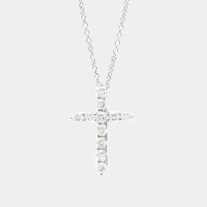 Tiffany & Co. Platinum and Diamond Cross Pendant Necklace