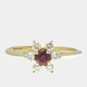 Tiffany 18K Yellow Gold and Diamond Buttercup Ring EU 52