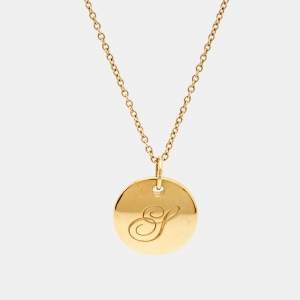 Tiffany & Co. Letter S Round 18k Yellow Gold Necklace