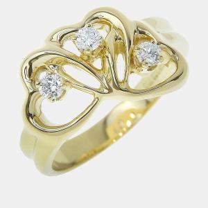 Tiffany & Co Yellow Gold Diamond Triple Heart Ring 46