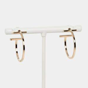 Tiffany & Co. 18K Rose Gold T Wire Hoop Earrings