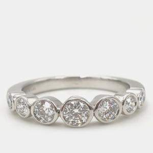 Tiffany & Co. platinum Diamond Jazz Graduated Ring K 8 EU 48