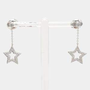 Tiffany & Co. Platinum Diamond Star Drop Earrings