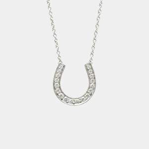 Tiffany & Co. Platinum and Diamond Horseshoe Pendant Necklace
