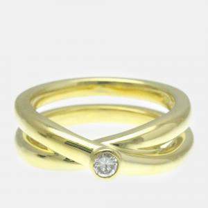 Tiffany & Co. 18K Yellow Gold and Diamond Paloma Picasso Crossover Ring EU 51