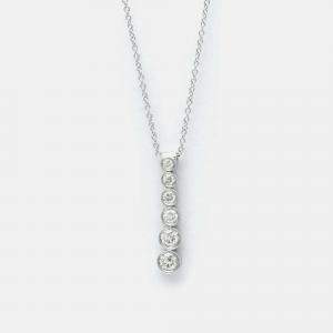 Tiffany & Co. Platinum and Diamond Jazz Drop Pendant Necklace
