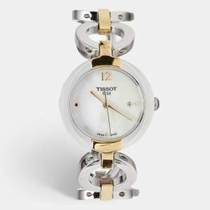 مملوكة مسبقًا Tissot T-Lady Pinky T084.210.22.117.00 Mother Of Pearl Dial Two-Tone Stainless Steel Women's Wristwatch 27 mm