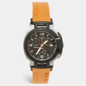 مملوكة مسبقًا Tissot T-Race T048.217.27.057.00 Black DIal Two-tone Stainless Steel Rubber Women's Wristwatch 36.65 mm