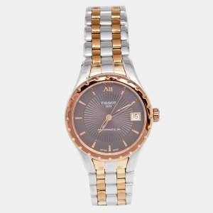 Tissot Brown Two Tone Stainless Steel Lady 80 T072.207.22.298.00 Women's Wristwatch 34 mm