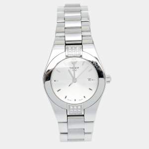 Pre Owned Tissot Silver Stainless Steel Diamond Limited Edition Glam T0432101103100 Women's Wristwatch 32 mm