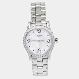 Tissot Mother of Pearl Diamond Stainless Steel Stylis-T T028210A Women's Wristwatch 28MM