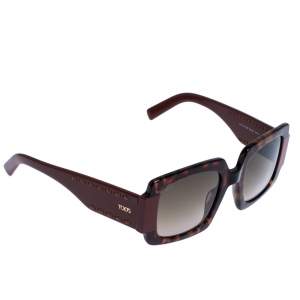 Tod's Burgundy Tortoise Gradient TO 213 Square Sunglasses