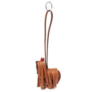 Tod's Brown Leather Fringe Bag Charm 