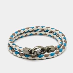 Tod's MyColors Tri Color Leather Gunmetal Tone Bracelet