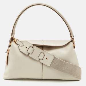 Tod's Off White Leather Small T Case Shoulder Bag