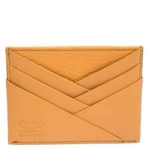 Tod's Orange Leather Card Holder