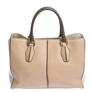 مملوكة مسبقًا Tod's Tri Color Leather Medium D-Cube Tote