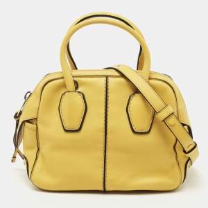 Tod's Yellow Leather Mini Miky Satchel