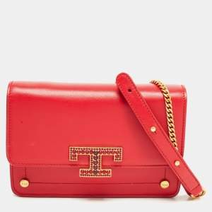 Tod's Red Leather T Timeless Micro Crossbody Bag