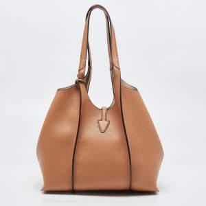 Tod's Brown Leather Small T Timeless Shopping Tote