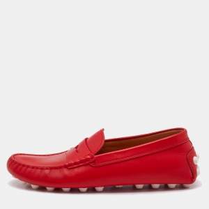 Tod's Red Leather Slip On  Loafers Size 37.5