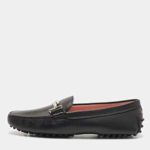 Tod's Black Leather Penny Loafers Size 38.5
