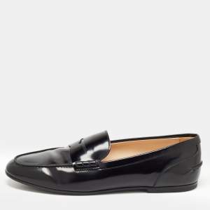 Tod's Black Leather Penny Loafers Size 38.5