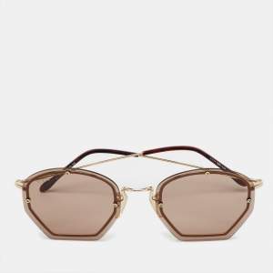 Pre Owned Tod's Gold Tone/Brown TO134 Rimless Sunglasses