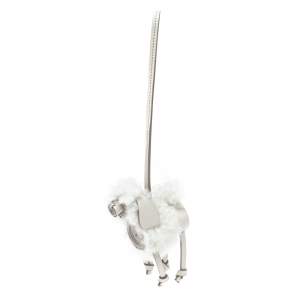 Tod's White Leather and Wool Sheep Bag Charm