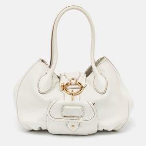Tod's White Leather Front Pocket Satchel
