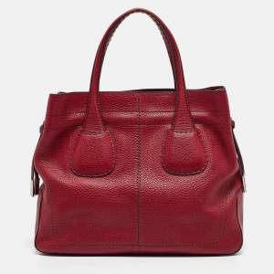 Tod's Red Leather Restyling D Bag Media Tote