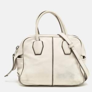 Tod's Off White Leather Miky Satchel