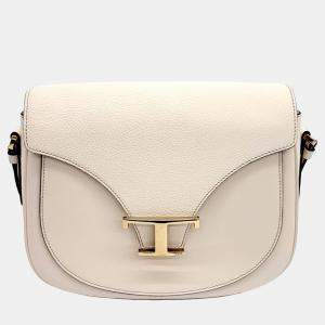 Tod's Cream Leather Timeless T-bag